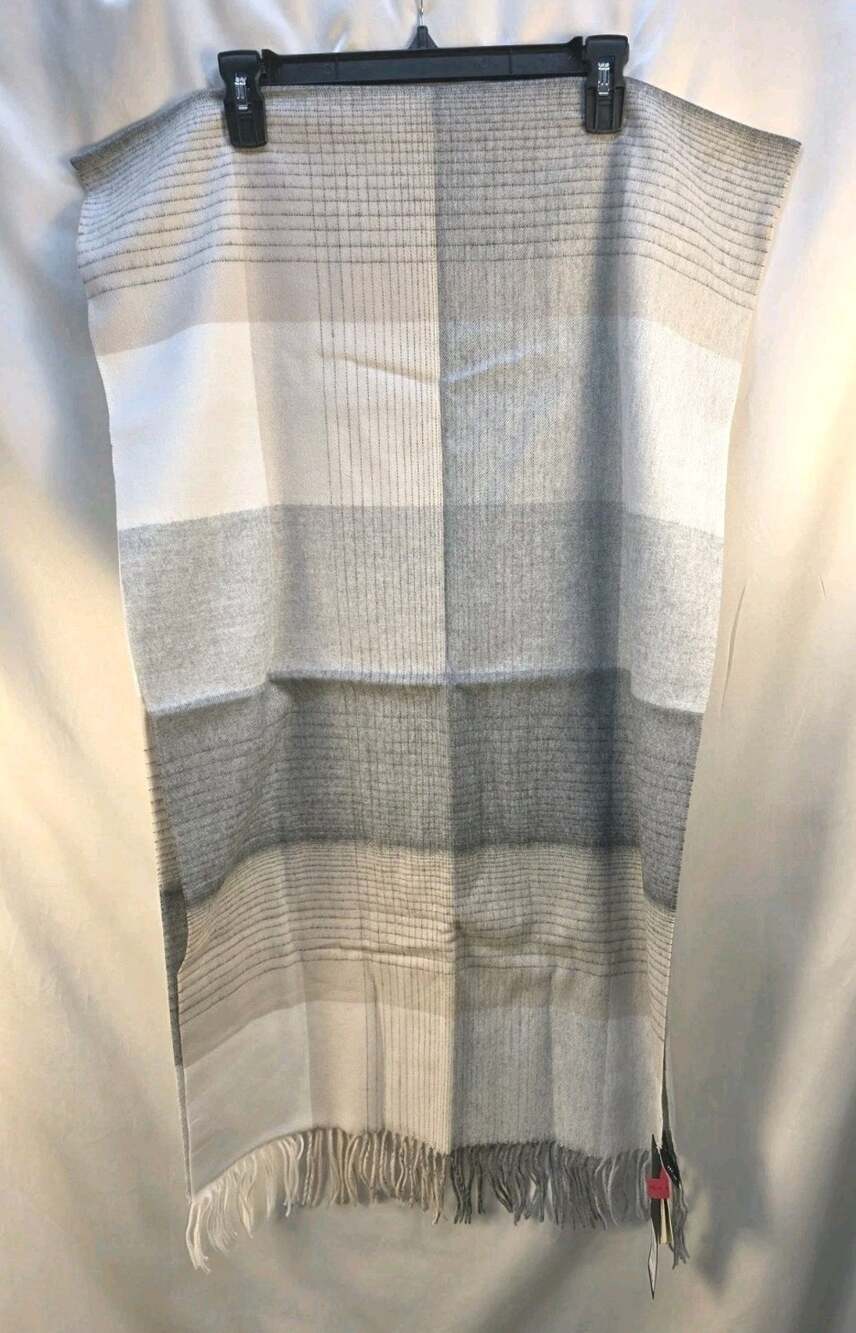 Fraas Rectangle Blanket Wrap Scarf NWT Ivory Neutral Cozy Soft Shoulder Shawl